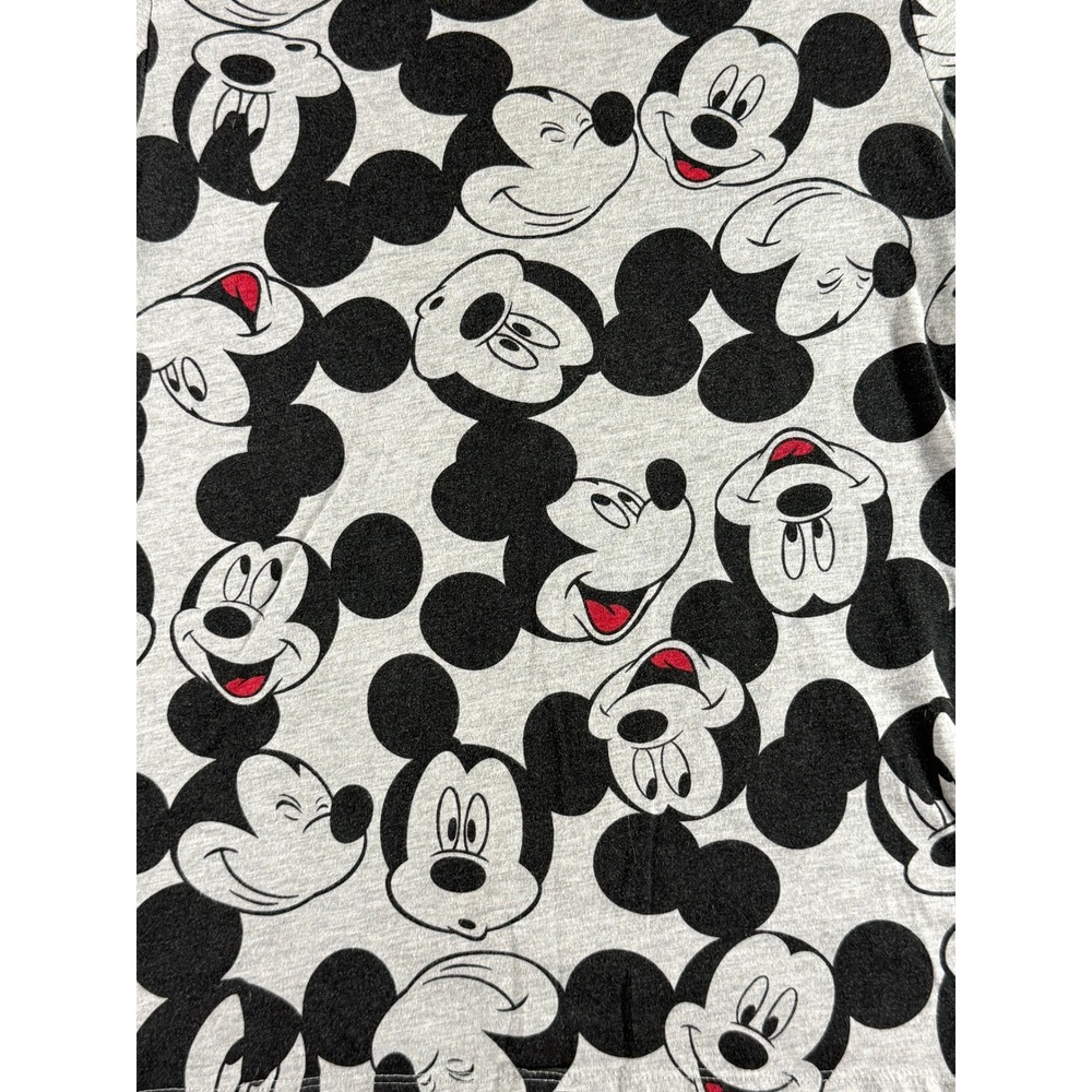 Disney Mickey Mouse All Over Print T-Shirt Gray Short Sleeve Crew Neck Medium - Picture 4 of 6